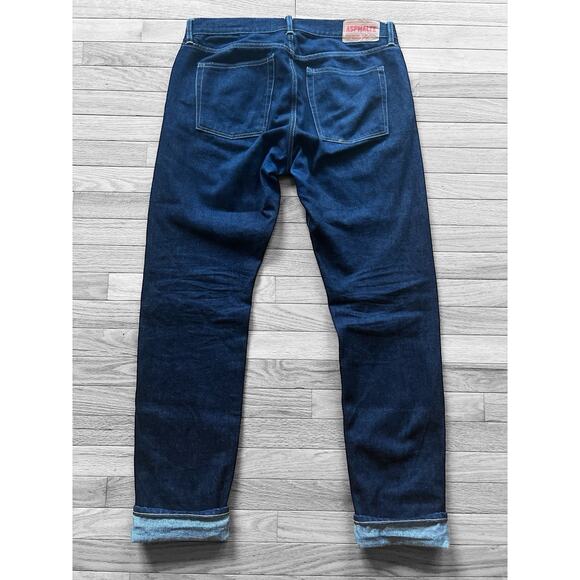 Straight Leg RAW SELVEDGE Denim Jeans Size 34 Asphalte - Picture 2 of 6